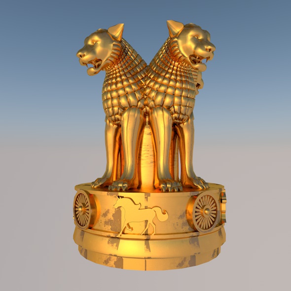 INDIAN NATIONAL EMBLEM by arun3dmaya 3DOcean